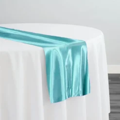 Bridal Satin Table Runner in Teal Green 645
