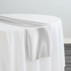 Bridal Satin Table Runner in White