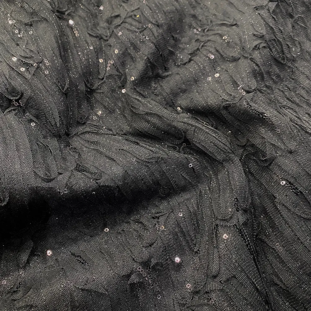 Brilliant Sheer Sequins Table Linen in Black