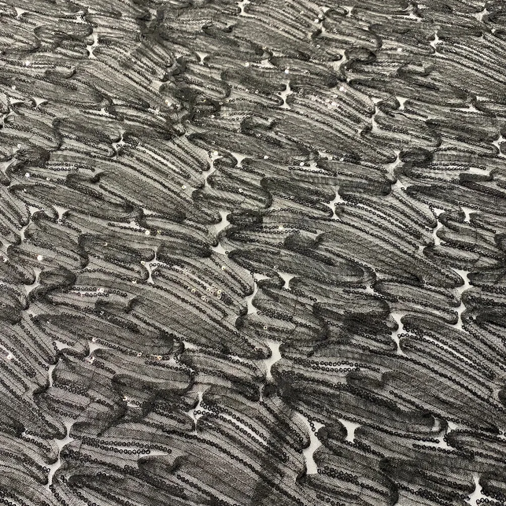 Brilliant Sheer Sequins Table Linen in Black