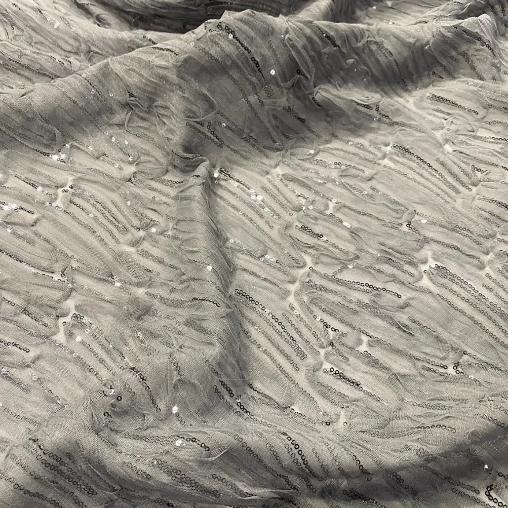 Brilliant Sheer Sequins Table Linen in Silver