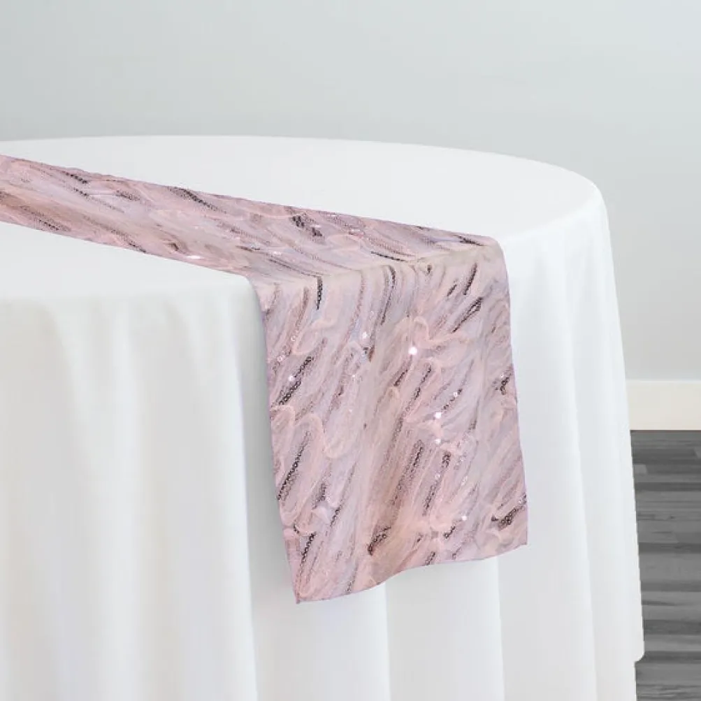 Brilliant Sheer Sequins Table Runner in Blush