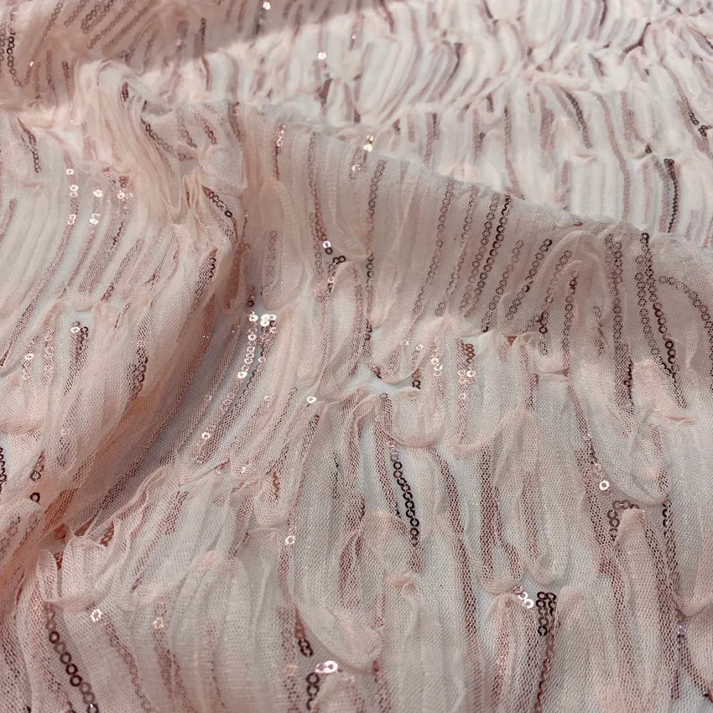 Brilliant Sheer Sequins Table Runner in Blush