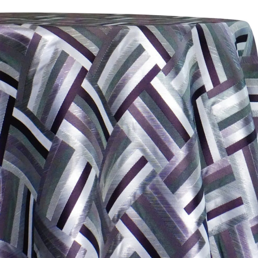 Broadway Jacquard (Reversible) Table Linen in Eggplant
