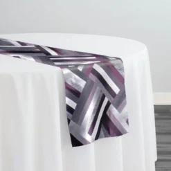 Broadway Jacquard (Reversible) Table Runner in Purple
