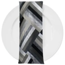 Broadway Jacquard (Reversible) Table Napkin in Black