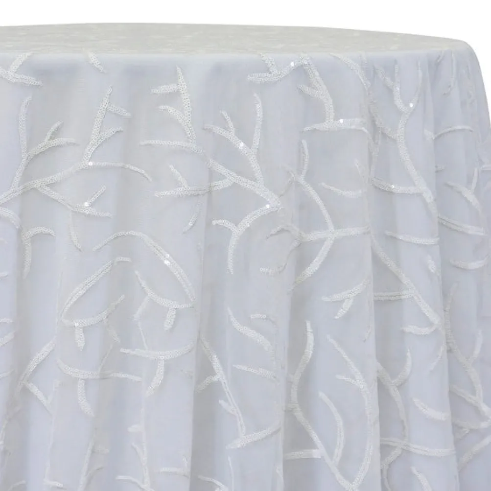 Brooks Sequins Table Linen in White and White