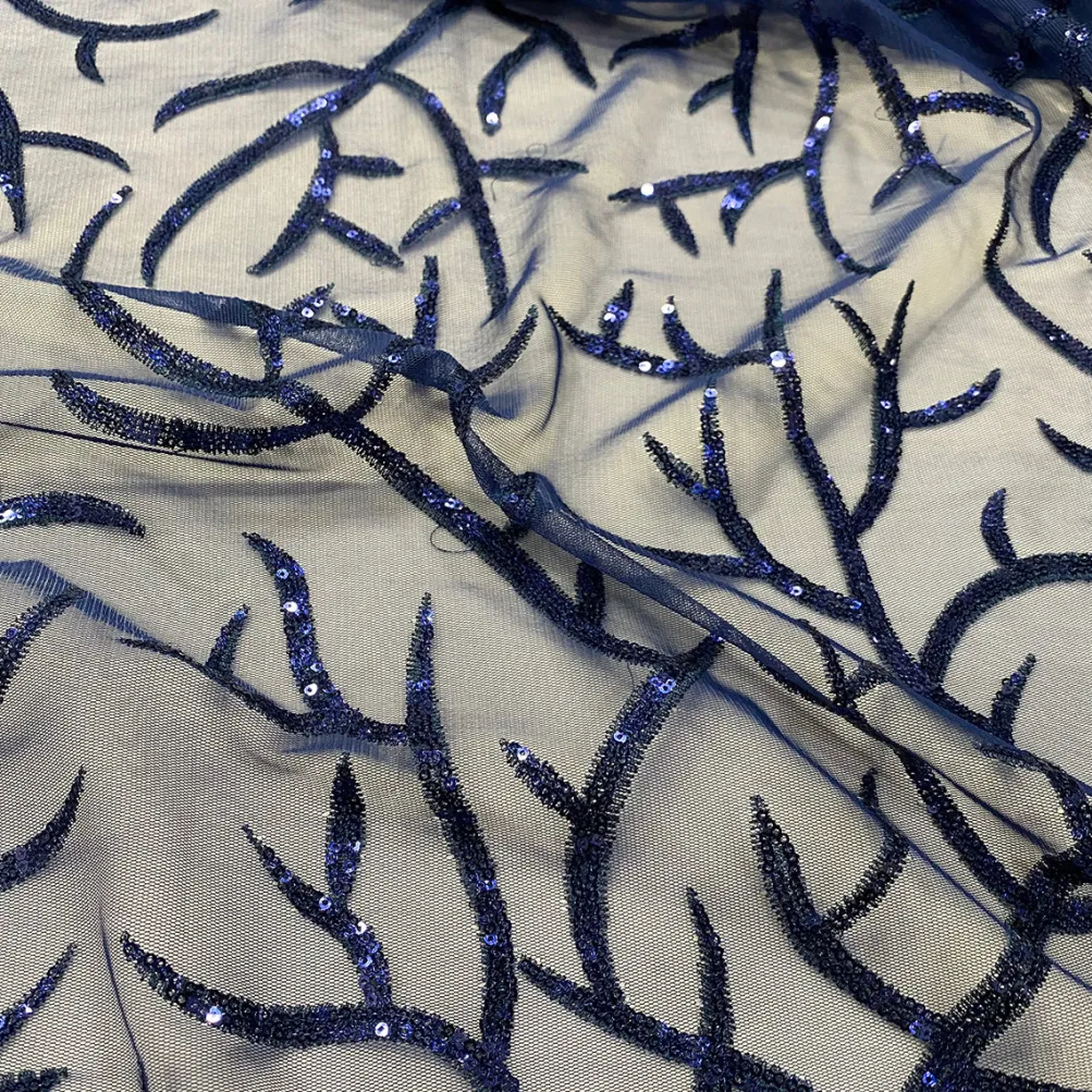 Brooks Sequins Table Linen in Navy