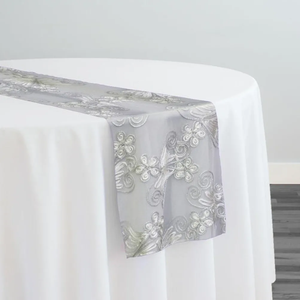 Butterfly Lace Table Runner in White