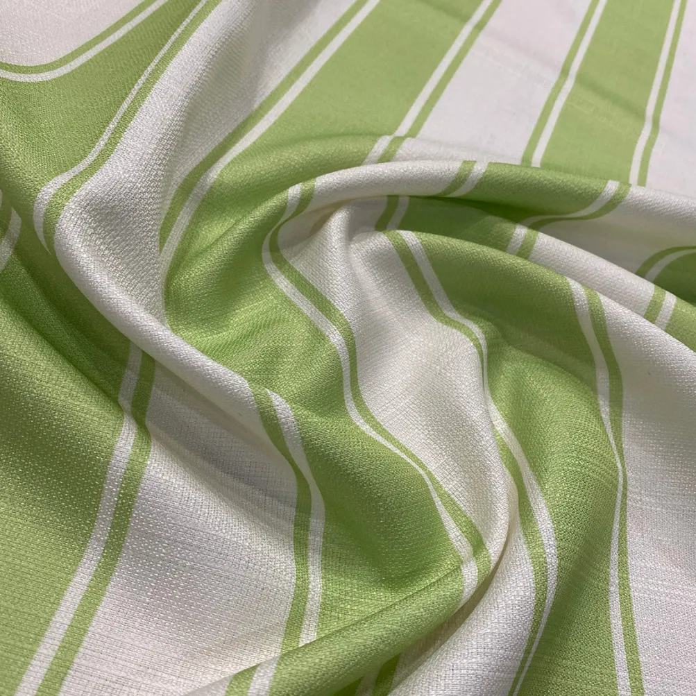 Cabana Stripe (Slub Print) Table Napkin in Green / White