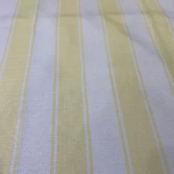 Cabana Stripe (Slub Print) Table Linen in Yellow / White