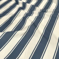 Cabana Stripe (Slub Print) Table Napkin in Navy / White