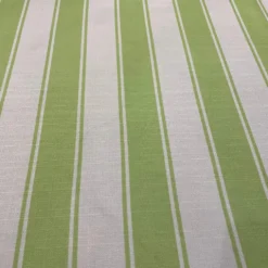 Cabana Stripe (Slub Print) Table Linen in Green / White