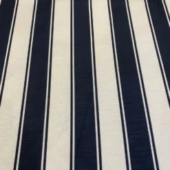 Cabana Stripe (Slub Print) Table Linen in Black / White