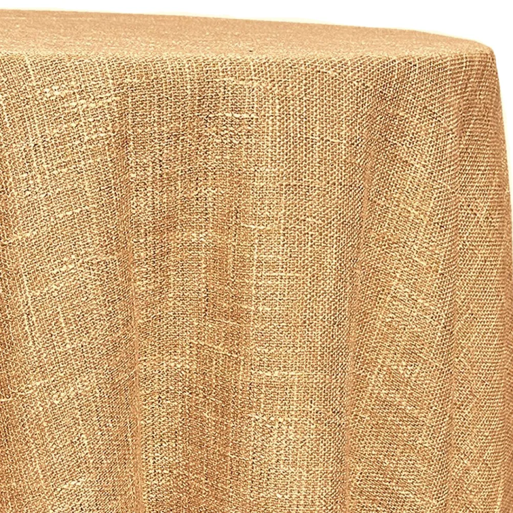 Capri Slub Linen Table Linen in Lt Gold