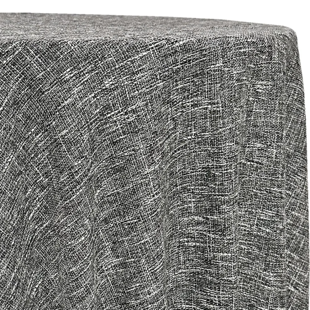 Capri Slub Linen Table Linen in Charcoal