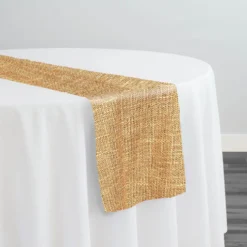 Capri Slub Linen Table Runner in Lt Gold