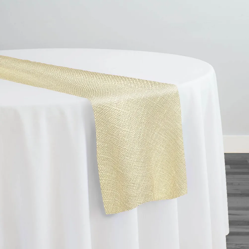 Capri Slub Linen Table Runner in Ivory