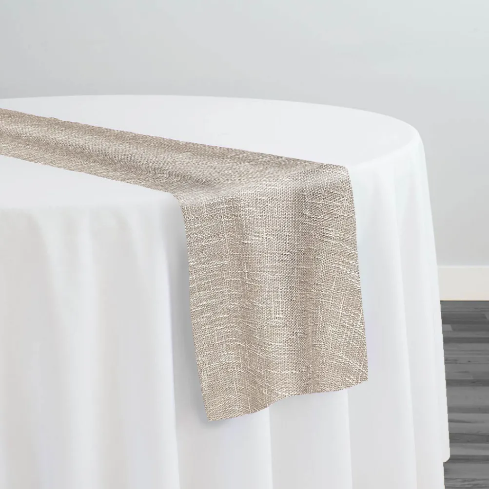 Capri Slub Linen Table Runner in Taupe