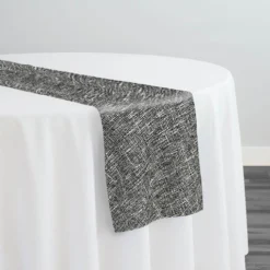 Capri Slub Linen Table Runner in Charcoal