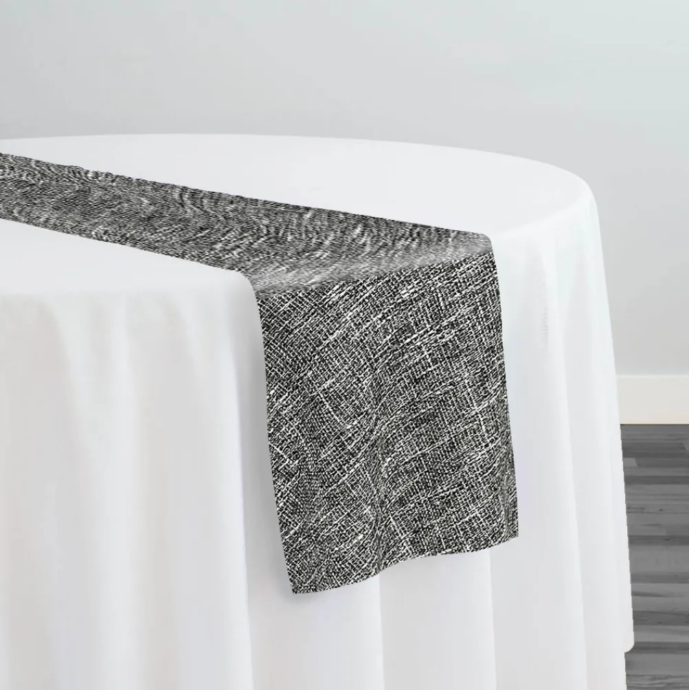 Capri Slub Linen Table Runner in Charcoal