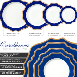 Casablanca Porcelain Collection in Royal/Gold