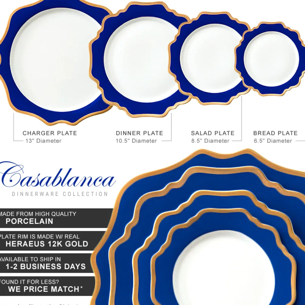 Casablanca Porcelain Collection in Royal/Gold