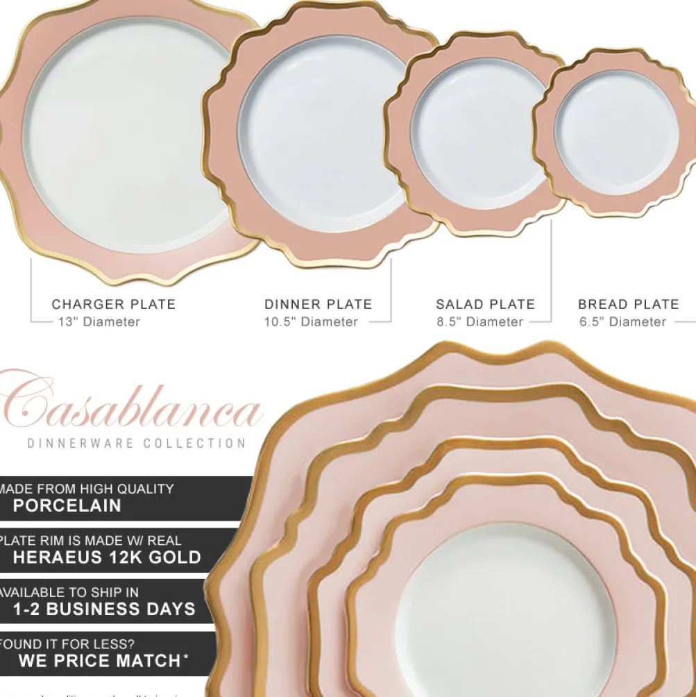 Casablanca Porcelain Collection in Blush Pink/Gold