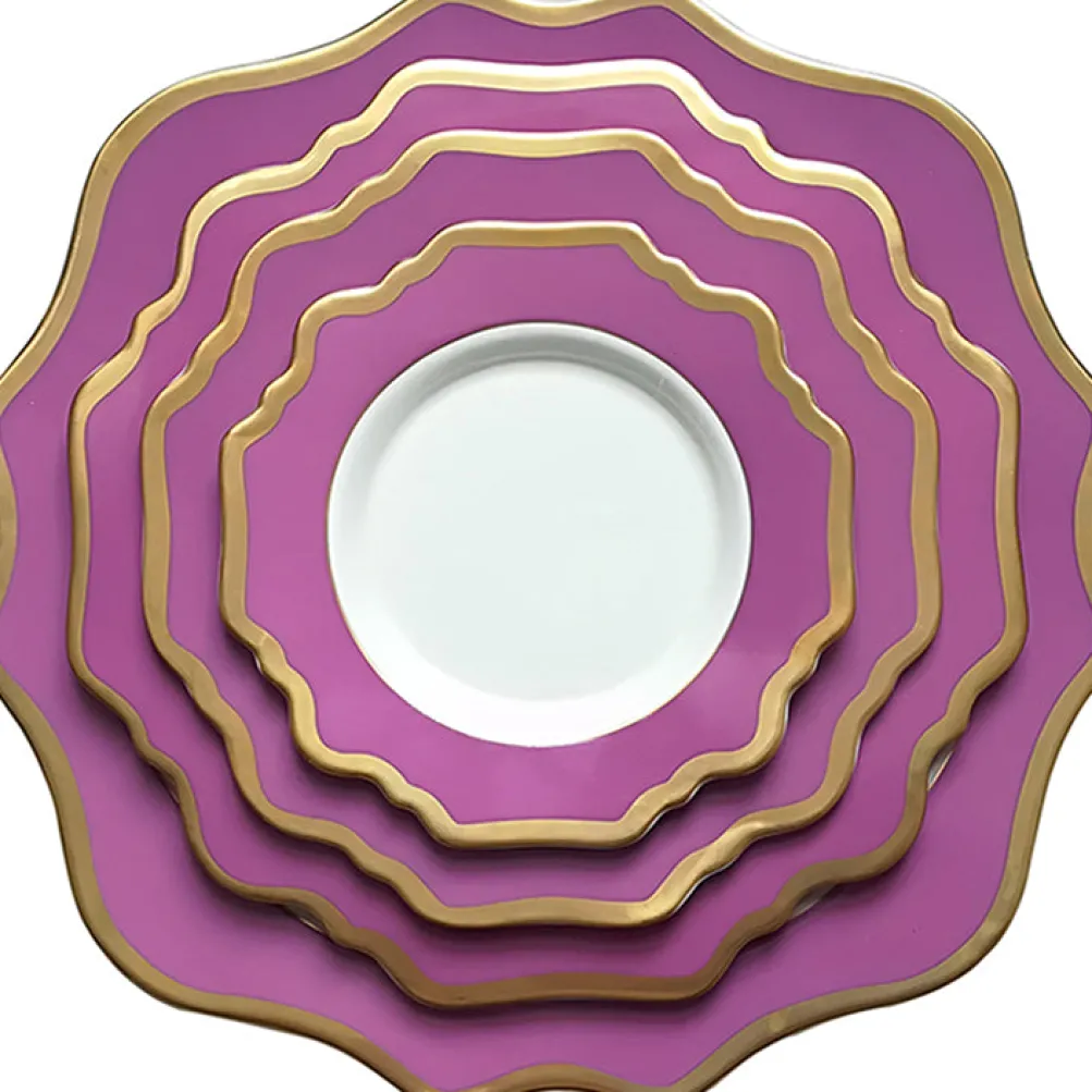 Casablanca Porcelain Collection in Berry/Gold