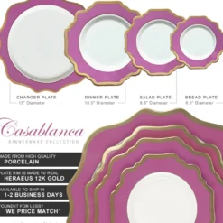 Casablanca Porcelain Collection in Berry/Gold