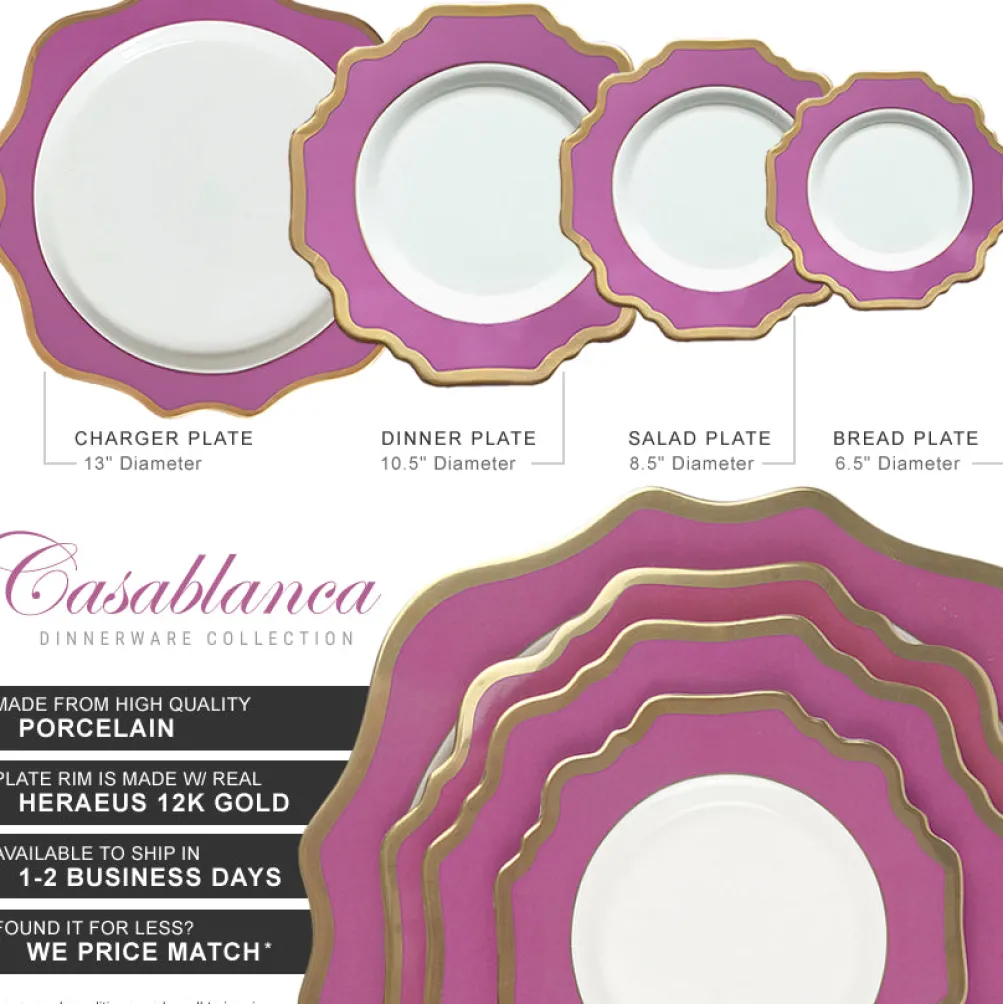 Casablanca Porcelain Collection in Berry/Gold