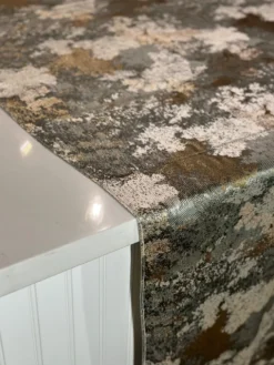 Cascade Jacquard Table Linen in Grey and Gold