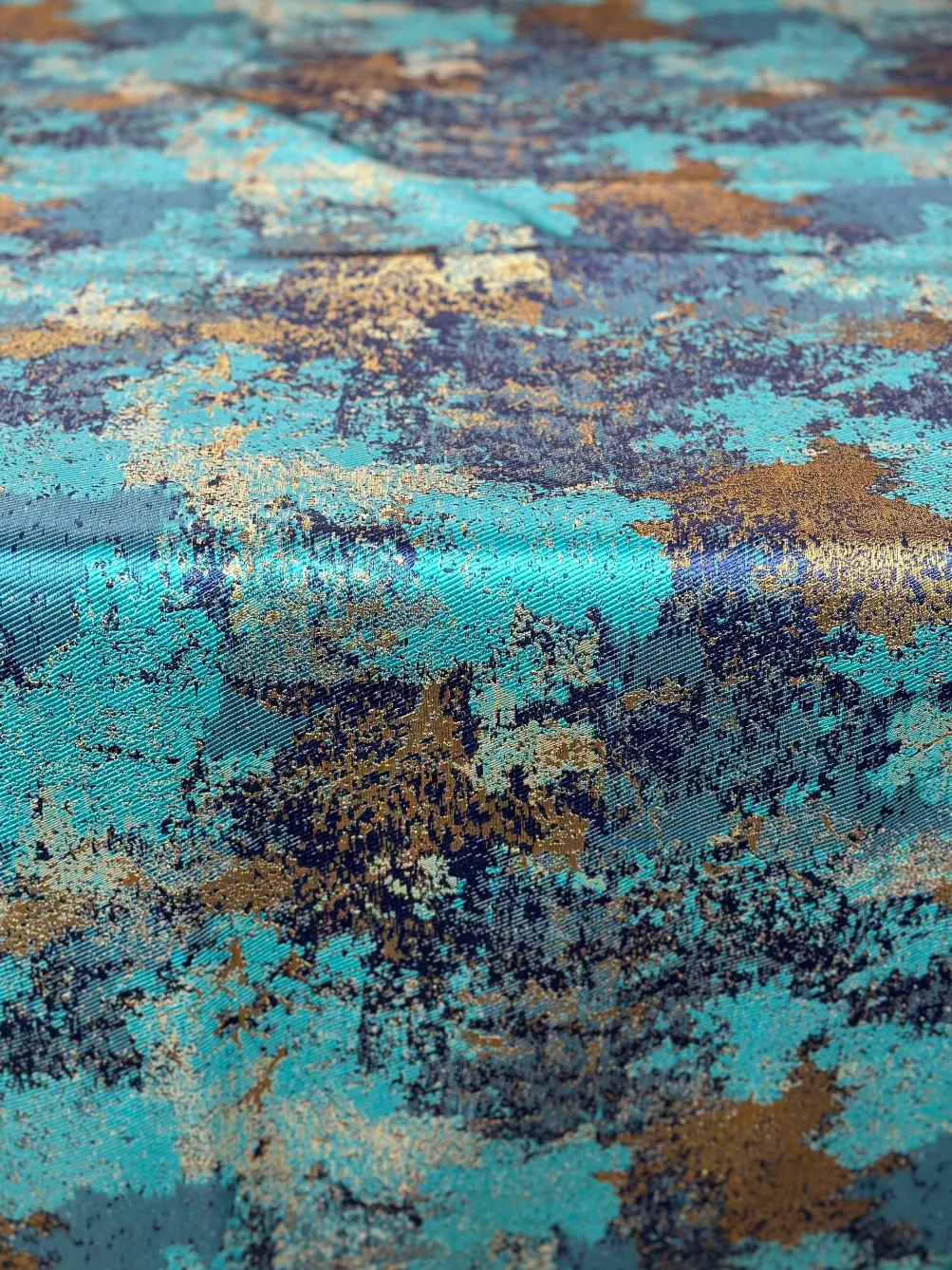 Cascade Jacquard Table Linen in Turquoise
