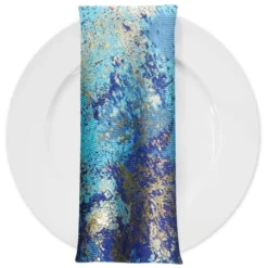 Cascade Jacquard Table Napkin in Turquoise