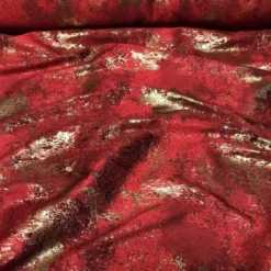 Cascade Jacquard Table Runner in Red and Gold