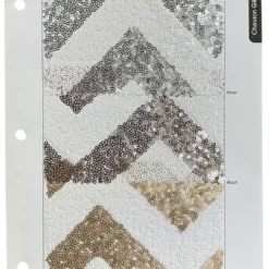 Chevron Glitz Sequins Table Runner in Silver