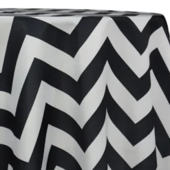 Chevron Print (Lamour) Table Linen in Black and White