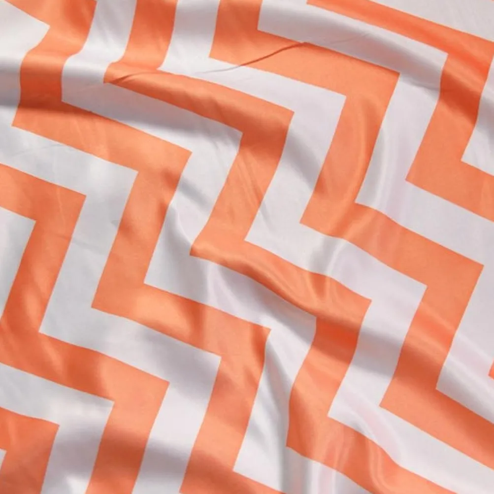 Chevron Print (Lamour) Table Linen in Orange and White