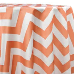 Chevron Print (Lamour) Table Linen in Orange and White