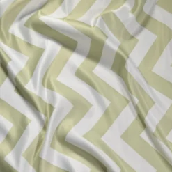 Chevron Print (Lamour) Table Linen in Sage and White