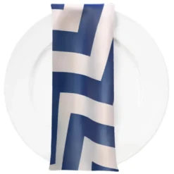 Chevron Print (Lamour) Table Napkin in Navy and White