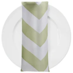 Chevron Print (Lamour) Table Napkin in Sage and White