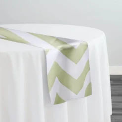 Chevron Print (Lamour) Table Runner in Sage and White