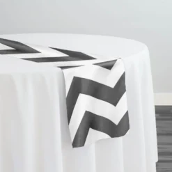 Chevron Print (Lamour) Table Runner in Charcoal and White