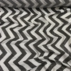 Chevron Sequins Table Linen in Black and White