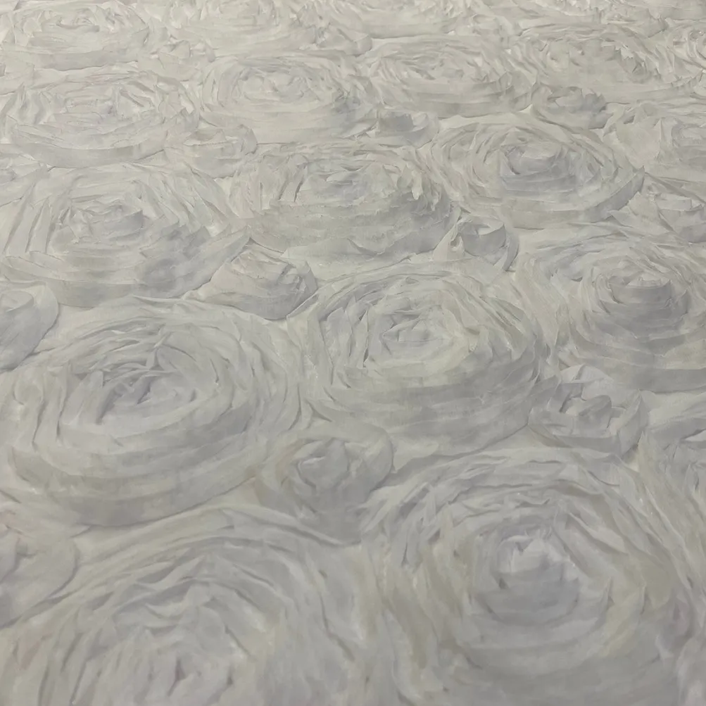 Chiffon Rose (3D) Table Runner in Ivory
