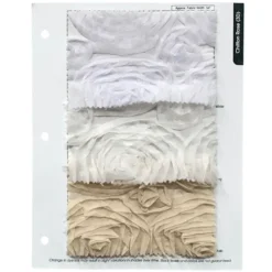 Chiffon Rose (3D) Table Runner in Ivory