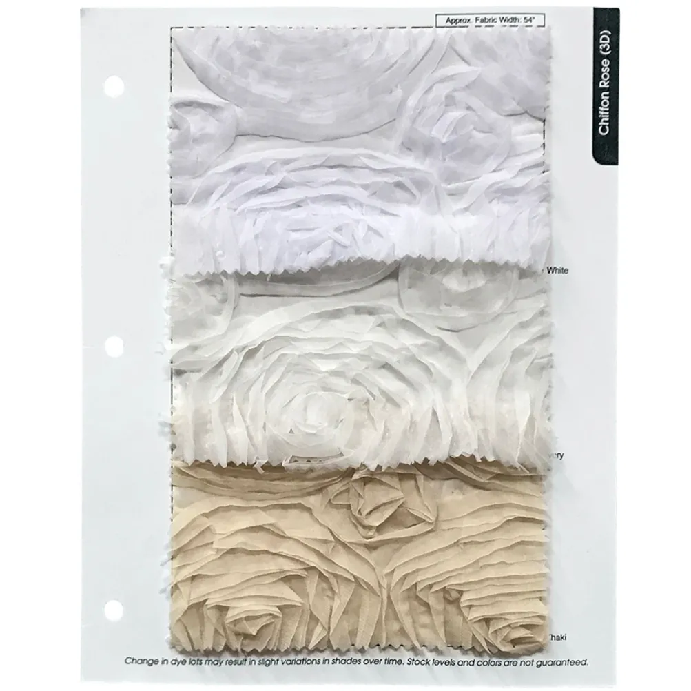 Chiffon Rose (3D) Table Runner in Ivory