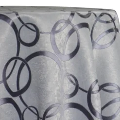 Cirque Jacquard (Reversible) Table Linen in Purple Grey