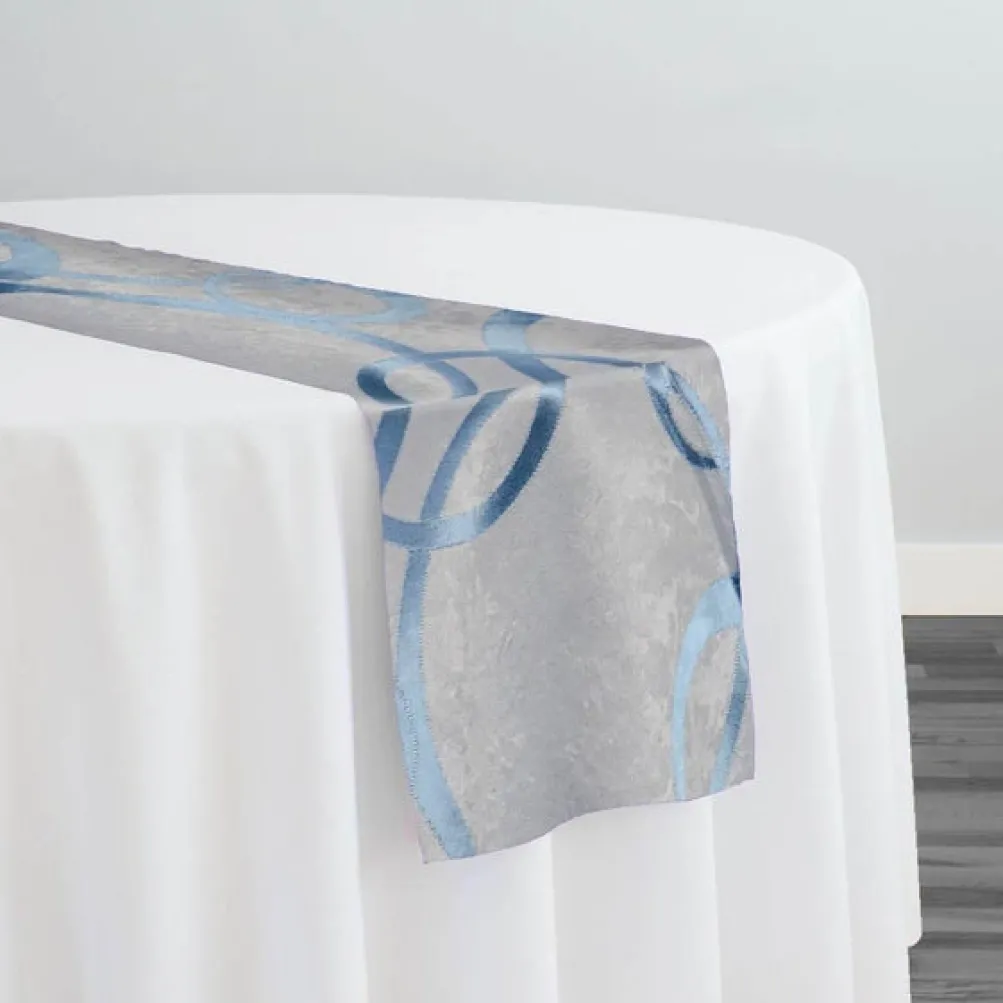 Cirque Jacquard (Reversible) Table Runner in Turquoise